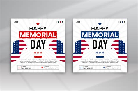 Happy Memorial Day Social Media Post Graphic by VMSIT · Creative Fabrica