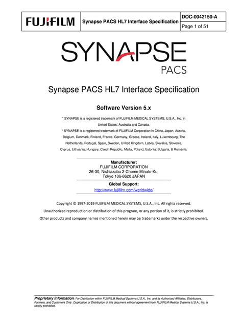 Fillable Online SYNAPSE 5FUJIFILM'S new generation PACS Fax Email Print ...