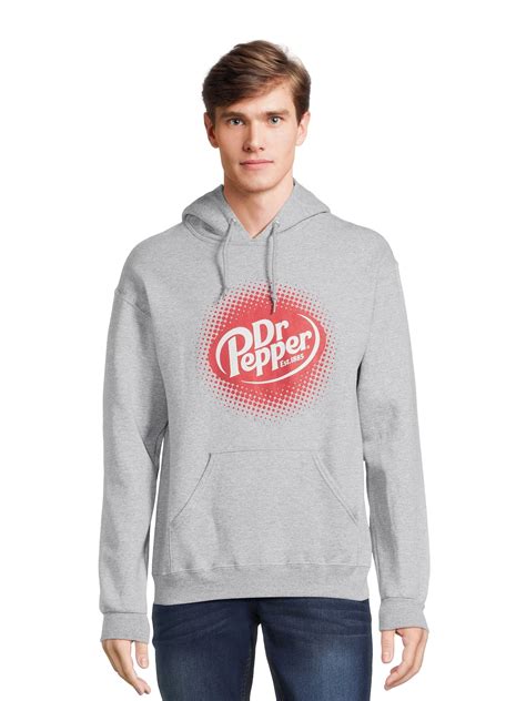 Dr. Pepper Men's & Big Men’s Pullover Hoodie with Long Sleeves, Sizes S ...