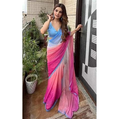 Alia Bhatt Ombre Sarees – Blue – Reasonable Closet