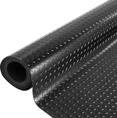 GOOFCXO 3MM Rubber Garage Floor Mat 3.3 x 16.4 FT Heavy Duty Diamond ...