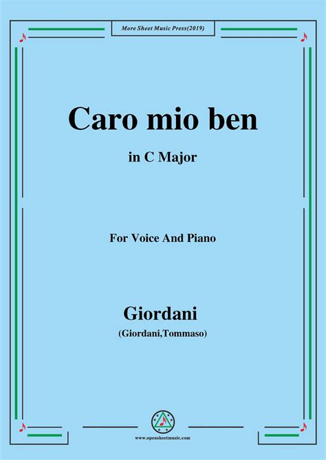 Giordani Tommaso Caro mio ben – Open Sheet Music