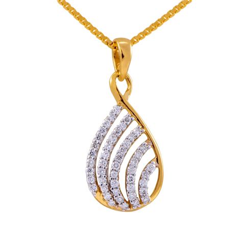 Joyalukkas Pride Diamond Collection 18K Yellow Gold and Diamond Pendant ...
