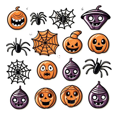Spider Web Spider Bone Sweets Halloween Doodle Clipart Vector, Spider ...