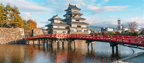 Matsumoto Castle or Crow Castle in Autumn, is one of Japanese premier historic castles in ...