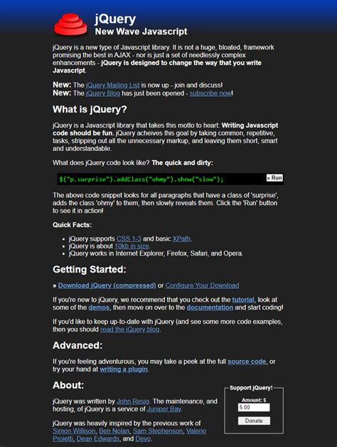 Image result for jQuery JavaScript Homepage