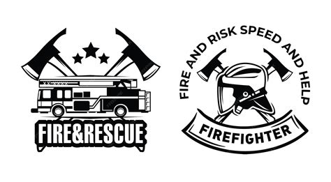 Retro firefighter logo bundle template | Premium Vector