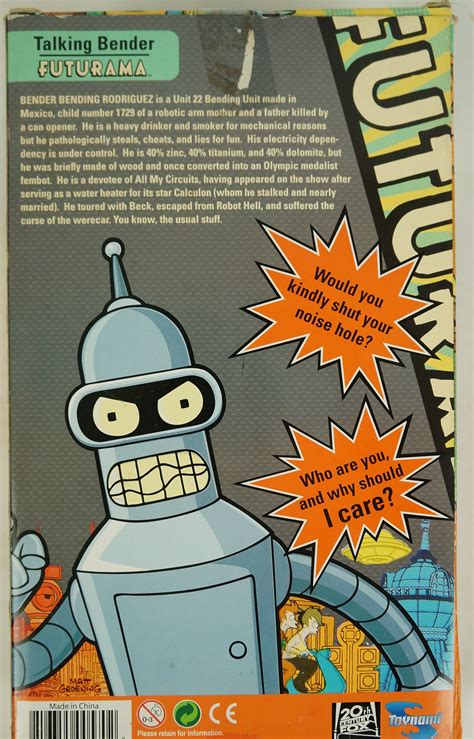 Lot Detail - Futurama Talking Bender Toy w/Original Box