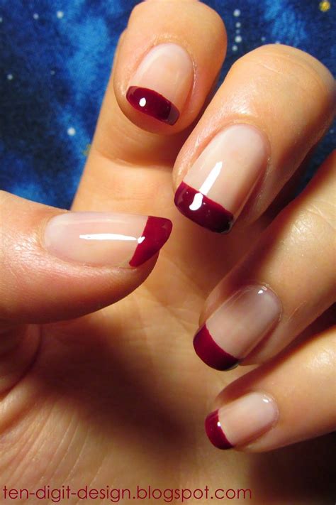 Ten Digit Design: Burgundy French Tips Coloured French Manicure, French ...