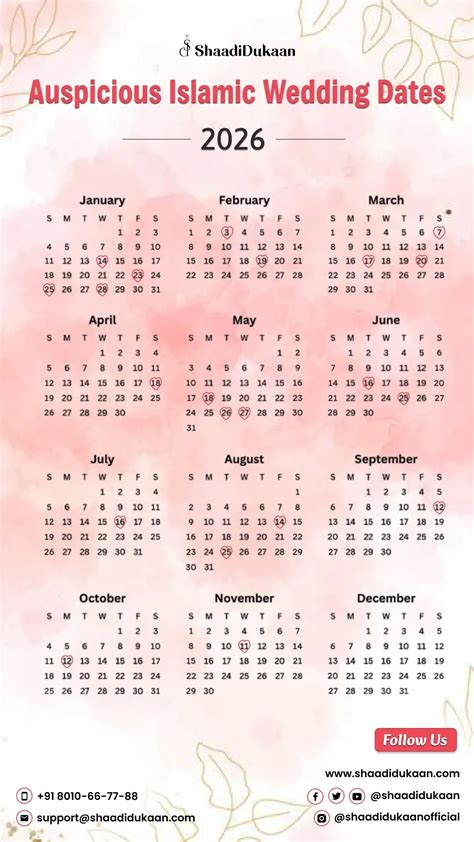 Islamic Holiday Calendar 2026 - Free Printable Templates