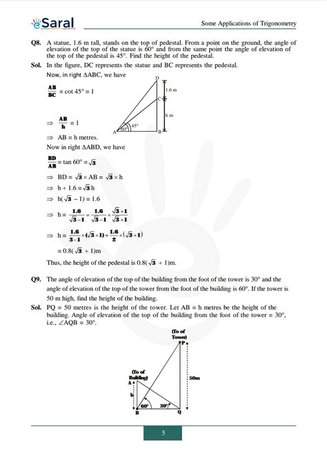 NCERT Solutions for Class 10 Maths chapter 9 - Some Applications Of ...