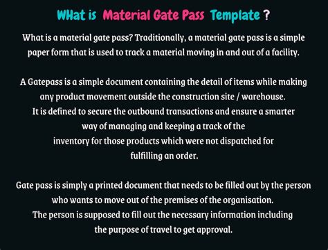 Buy Material Gate Pass Template: Construction Entry Approval (WORD ...