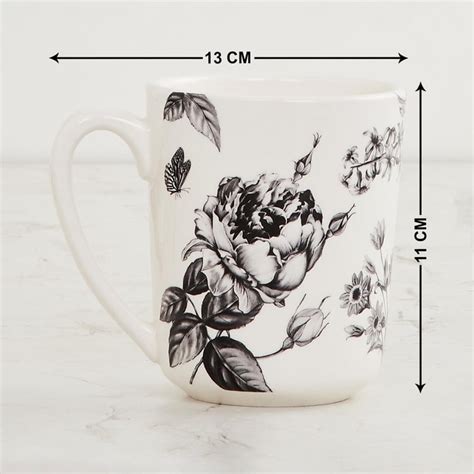 Buy Maris-Botanical White Printed Stoneware Coffee Mug - 500ml from ...