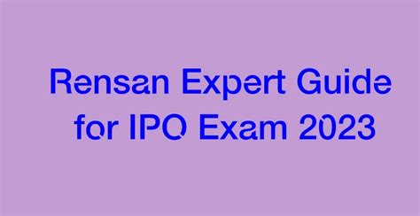Rensan Expert Guide for LDCE IPO exam 2023 | Rensan Expert Guide (Short ...