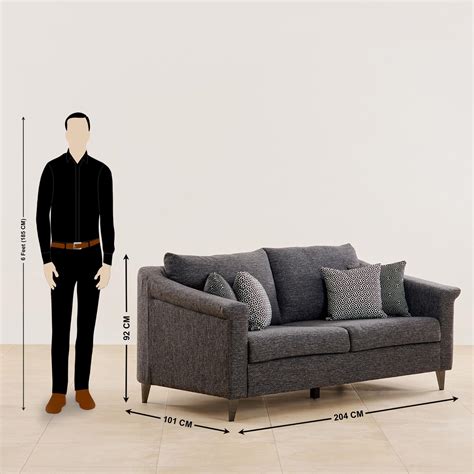 Buy Reinvented Heritage Fabric 3+2 Seater Sofa Set with Cushions - Grey ...