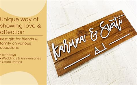 Name Plate for Home Entrance Outdoor | Pure Teak Wood Name Plate for ...