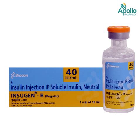 Insugen-R 40IU/ml Injection 10 ml Price, Uses, Side Effects ...