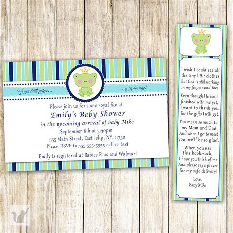 Baby Boy Shower Invitations Frogs Frog Baby Shower Invitations