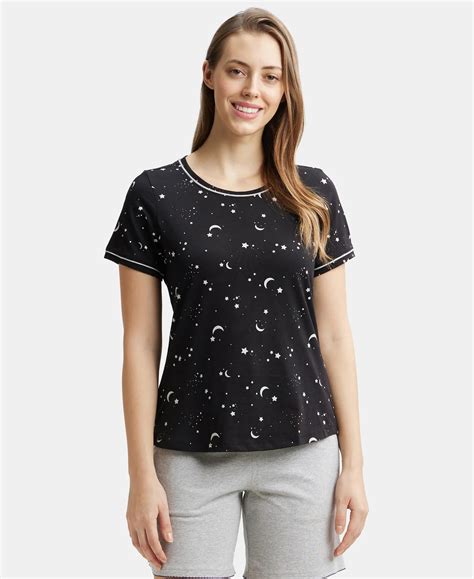Buy Super Combed Cotton Relaxed Fit Printed Round Neck Half Sleeve T ...