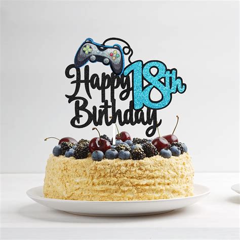 Buy Video Game Happy 18th Birthday Cake Topper - Video Game Boy's 18th ...