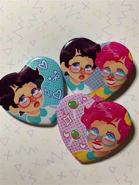 Homestuck Jane Crocker trickster heart buttons | BubblyBlueJelly