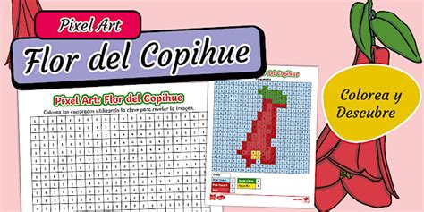 Pixel Art: Flor del Copihue - Twinkl Chile