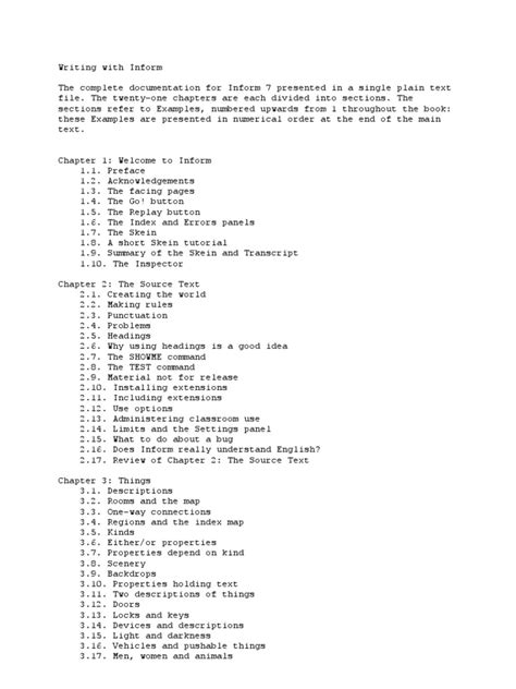 Image result for Inform 7 File Structure