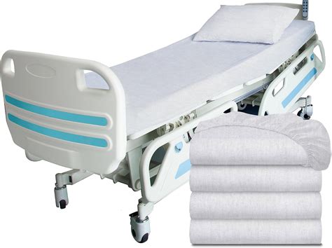 Amazon.com: 4 Pack - Fitted Hospital Bed Sheets, Soft Knitted Jersey ...