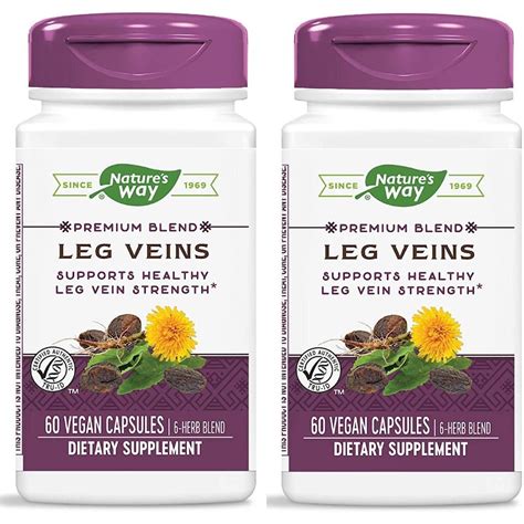 Nature's Way Leg Veins Premium Blend of Horse Chestnut, Butcher's Broom, Cayenne Pepper ...