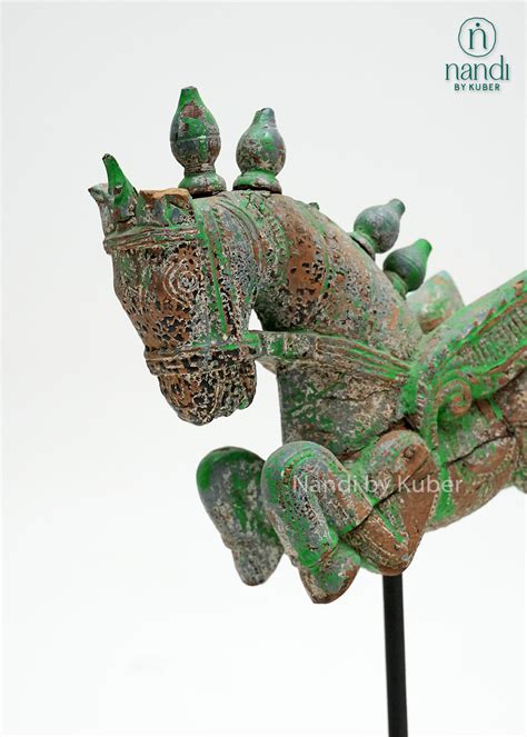Wood Horse on Iron Stand | Artistic Home Accent