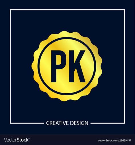 Initial letter pk logo template design Royalty Free Vector
