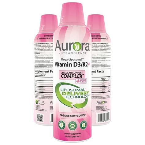 Aurora Nutrascience Mega-Liposomal Vitamin D-3K2 exp India | Ubuy