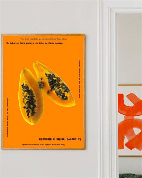 Papaya Digital Poster - Colorful Wall Print in Spanish, Tropical ...