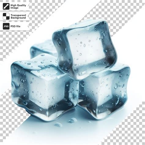 Cubo de gelo PSD em fundo transparente | PSD Premium gerado com IA