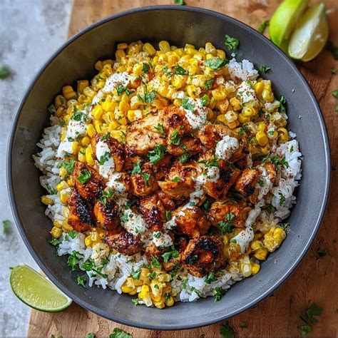 Street Corn Chicken Rice Bowl