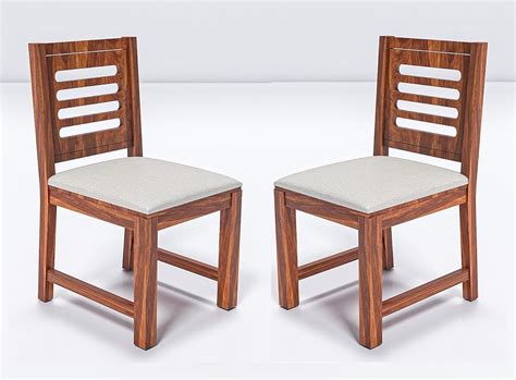 HOWZBOX Solid Sheesham Wood Urban Dining Chair Set for Dining Room ...