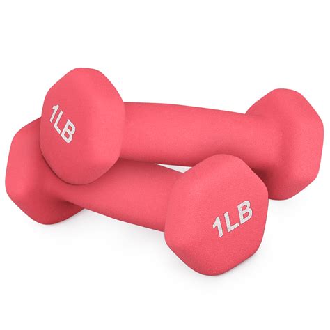 Magshion Neoprene Coated Dumbbell Hand Weights, 1 lb Pair, Anti-Roll ...