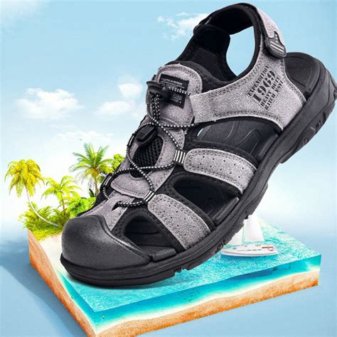 Cathalem Mens Sandals Wide Width Adjustable Men Sandals Fashion Closed ...