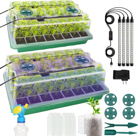 Amazon.com : SOLIGT 1020 Size Seed Starter Kit with Grow Light and Heat ...