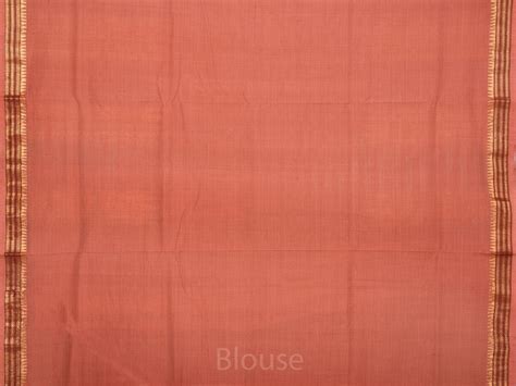 Peach Khadi Cotton Handloom Saree with Buta and Dobi Border Design kh0 ...