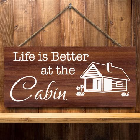 Buy JennyGems Welcome Sign for Cabin, Life is Better At the Cabin, 13x6 ...