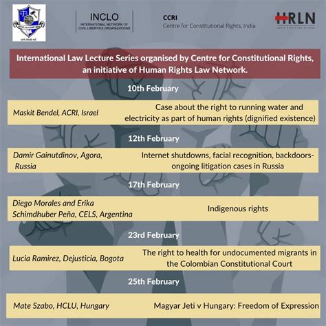 CCRI, HRLN's: International Law Lecture Series