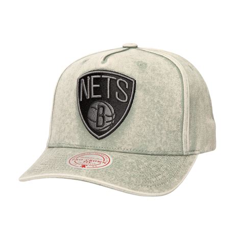 Men's Brooklyn Nets Mitchell & Ness Gray Washed Out Tonal Logo Snapback Hat