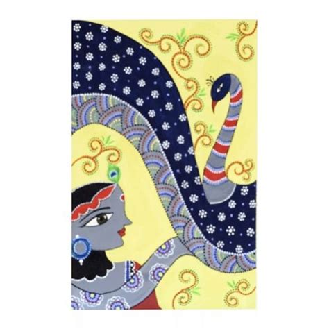 Abstract Handmade Painting Of BalGopal Krishna & Peacock Acrylic On ...