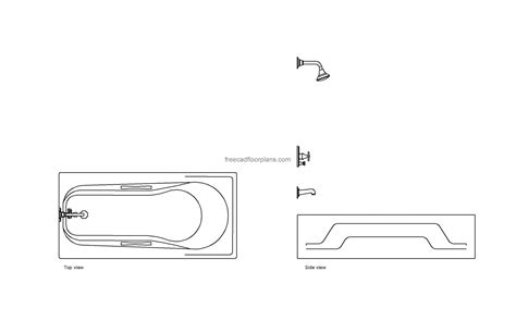 Tub-Shower Combo - Free CAD Drawings