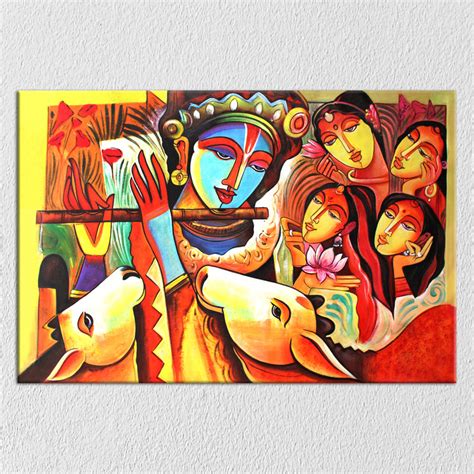 Krishna Gopi Painting – Myindianthings