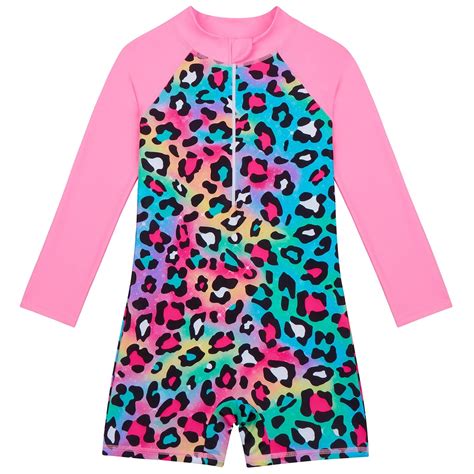Big Girls One-Piece Swimsuit Bikini Set Swimwear Long Sleeve Printed ...