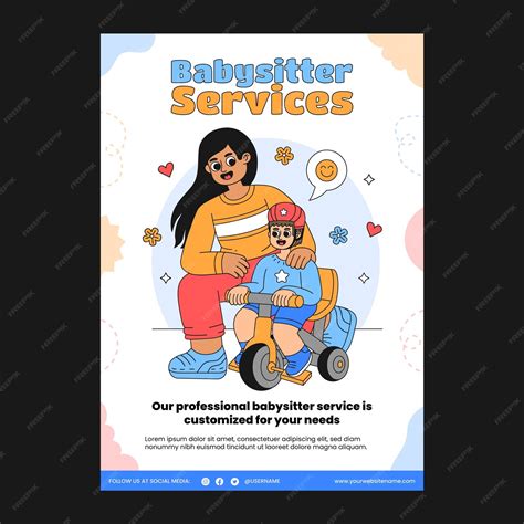 Free Vector | Hand drawn babysitting template