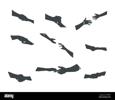 Helping hand silhouettes, Hand silhouettes Stock Vector Image & Art - Alamy
