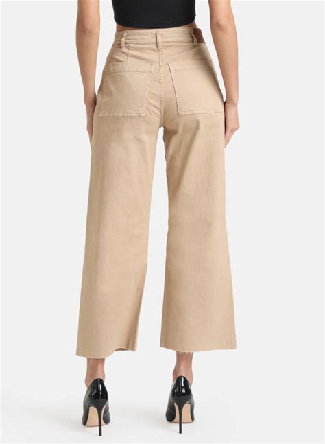 Buy High Waist Wide Leg Denim 124132CAMEL26 – KAZO
